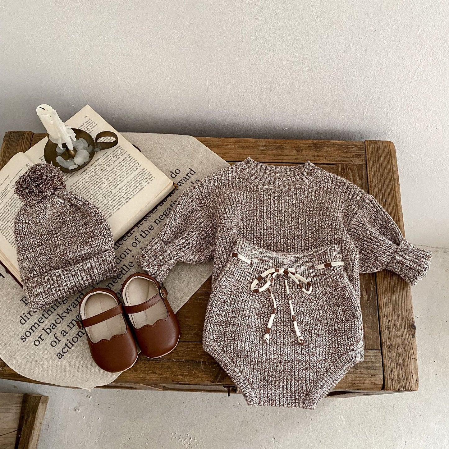 Ball Knitted Pullover Set