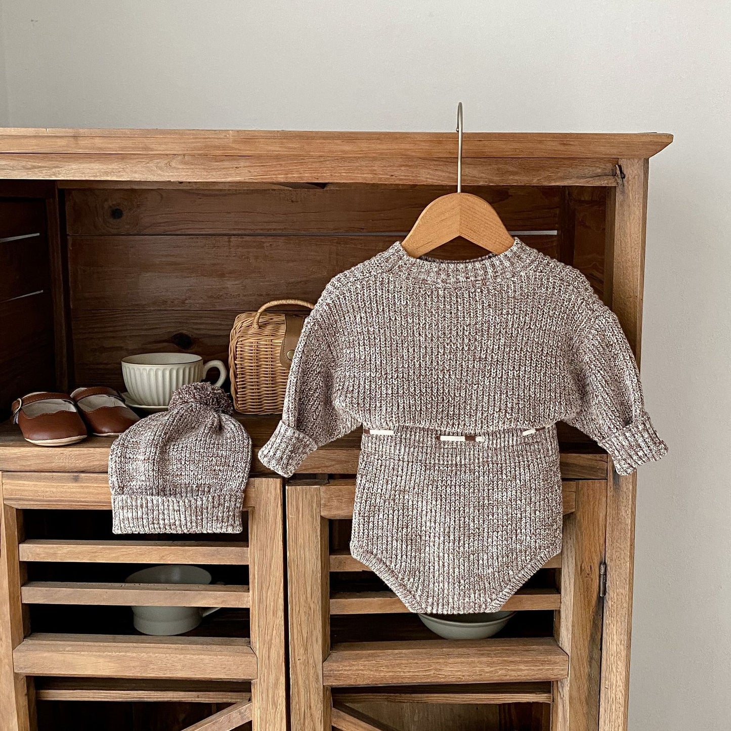 Ball Knitted Pullover Set