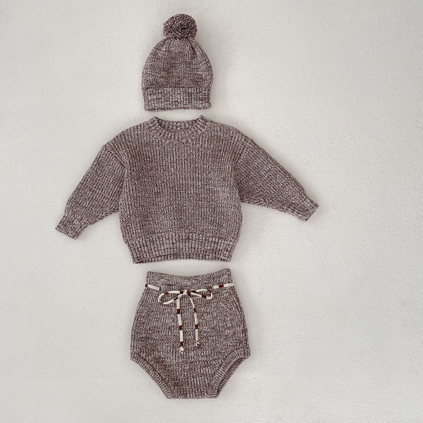 Ball Knitted Pullover Set