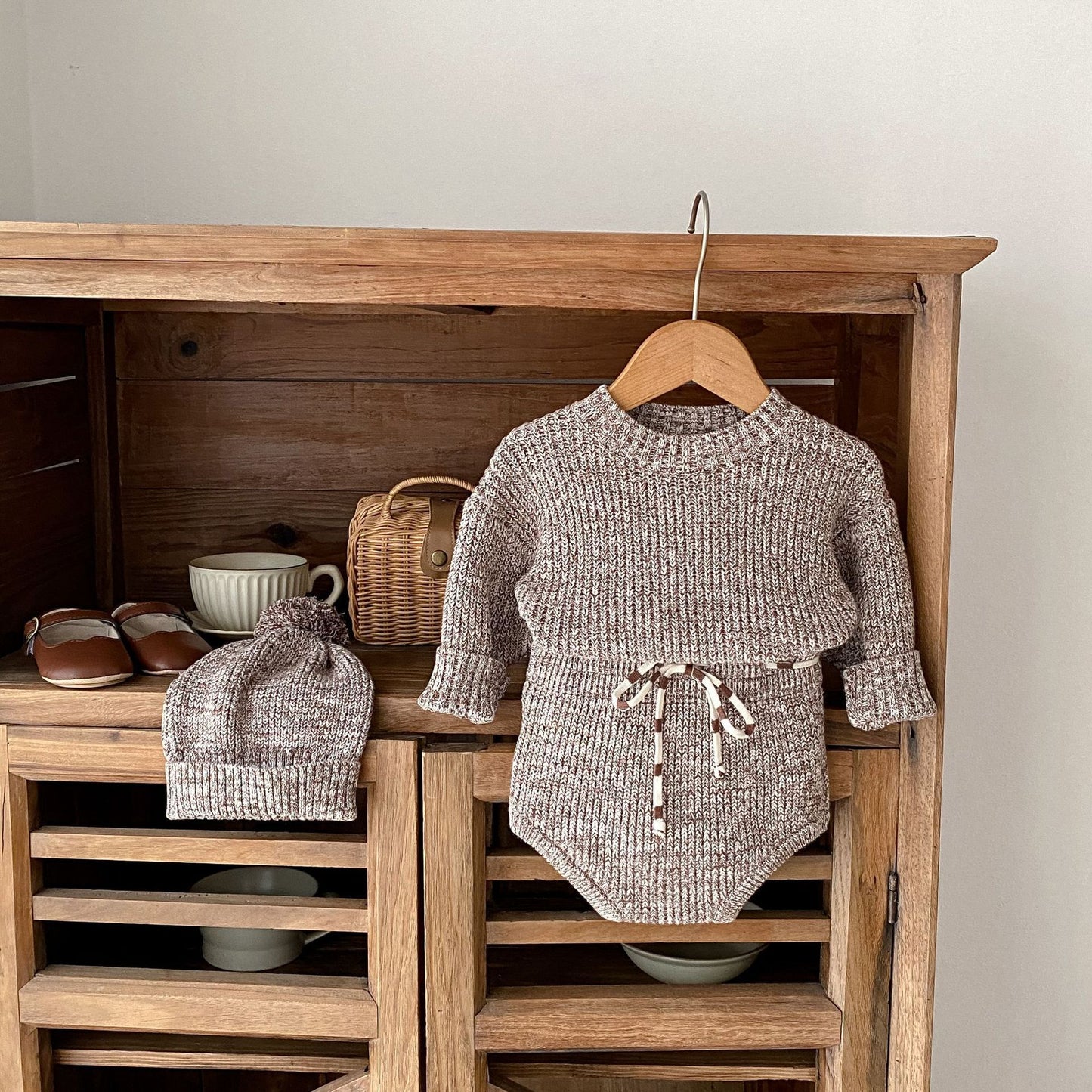 Ball Knitted Pullover Set