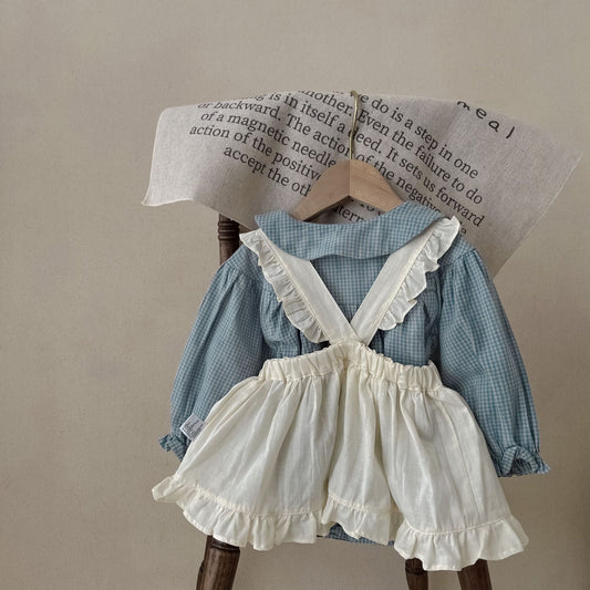 Adorable Infant Romper - Plaid with Ruffles