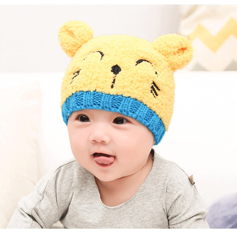 Ball Knitted Bear Hat and Scarf