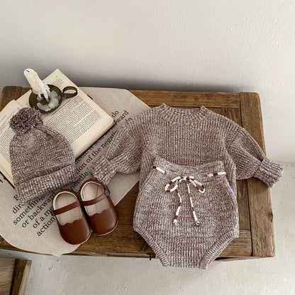 Ball Knitted Pullover Set