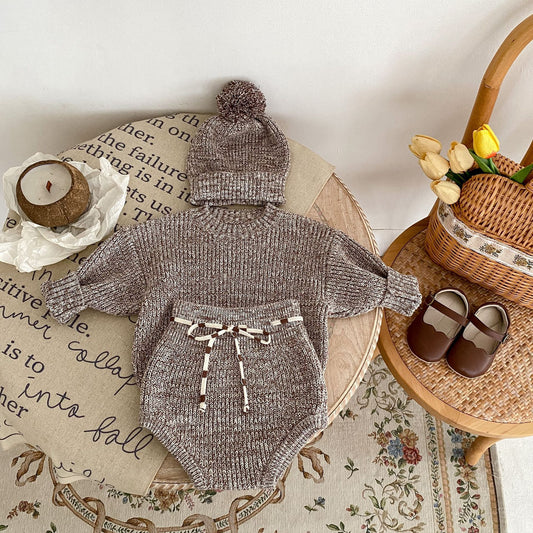 Ball Knitted Pullover Set