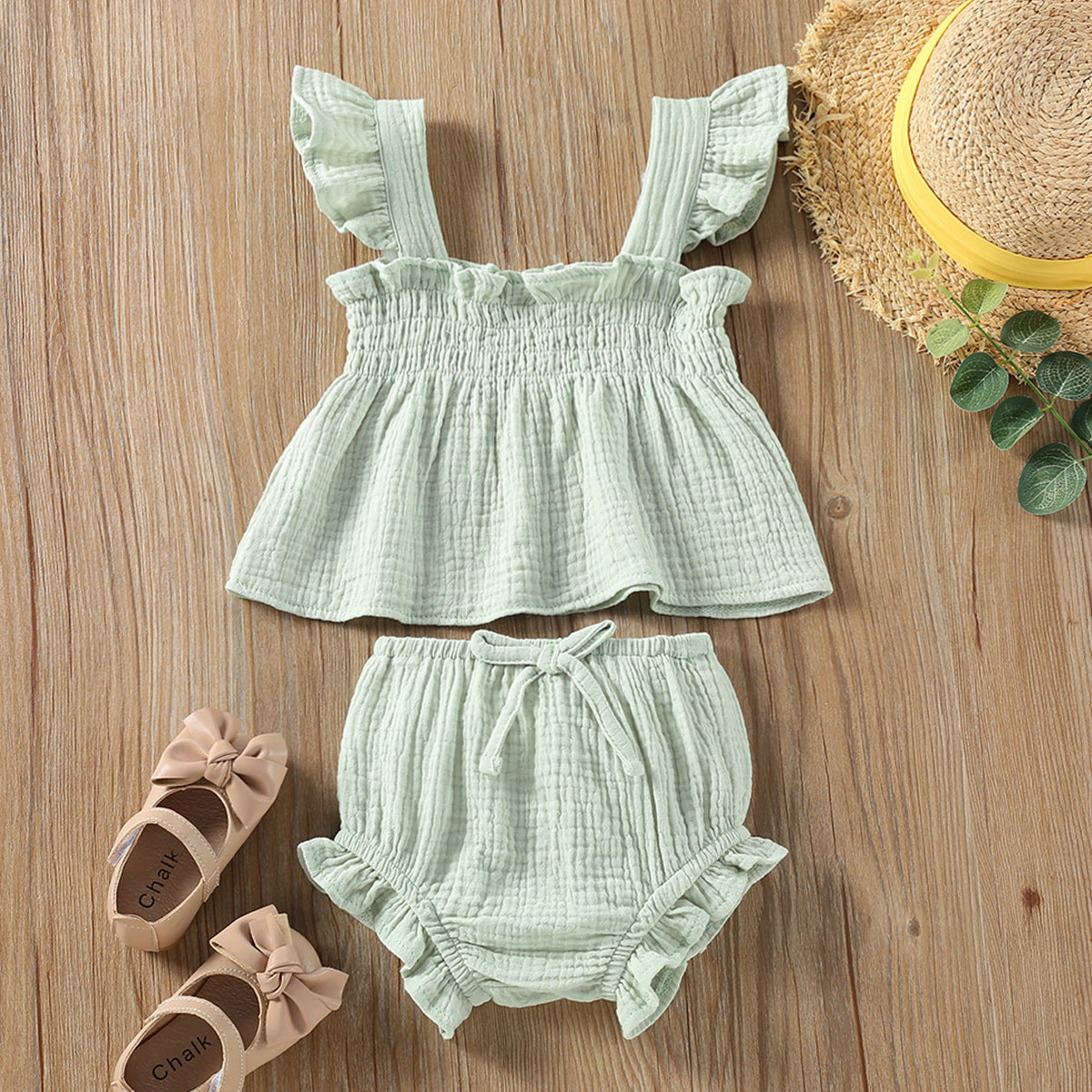 Baby Girls 2 Piece Ruffle Outfit