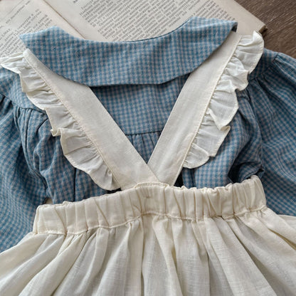 Adorable Infant Romper - Plaid with Ruffles