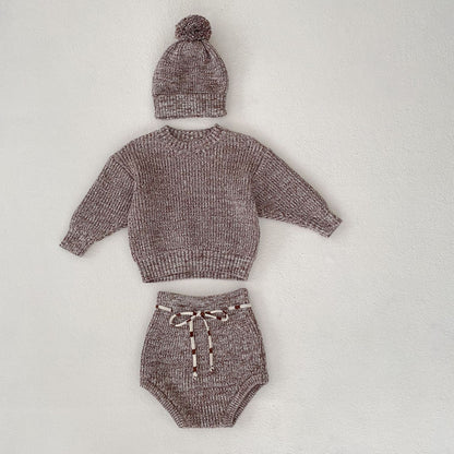 Ball Knitted Pullover Set