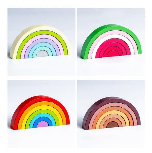 Wooden Rainbow Building Blocks