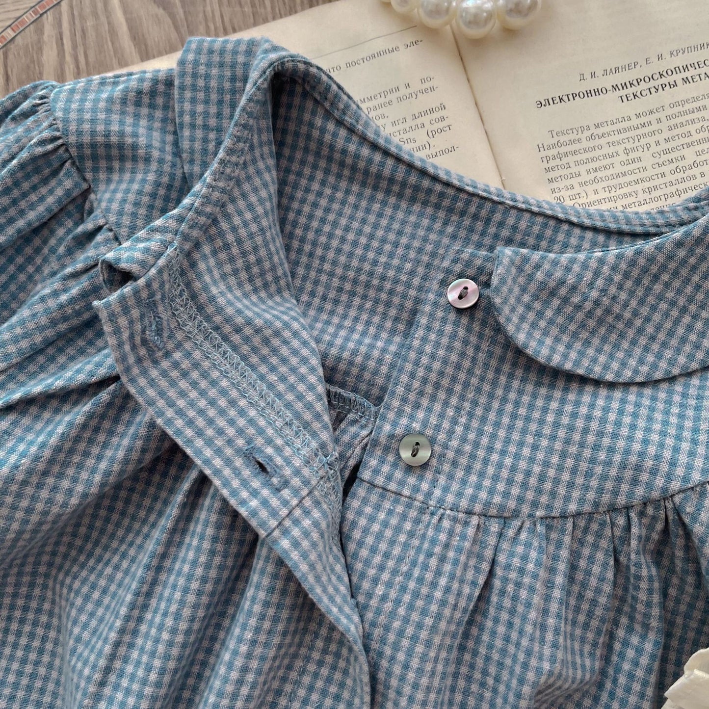 Adorable Infant Romper - Plaid with Ruffles