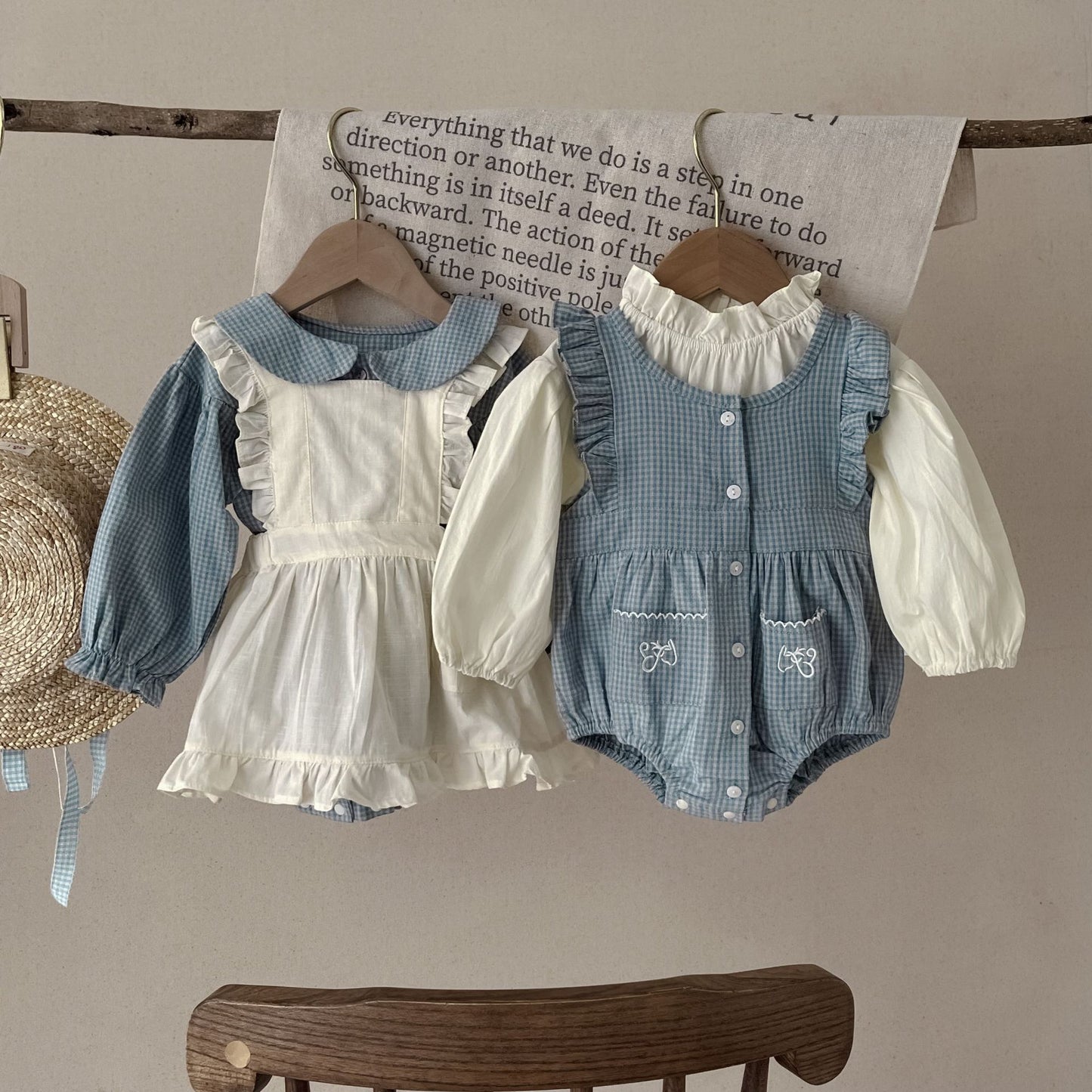 Adorable Infant Romper - Plaid with Ruffles